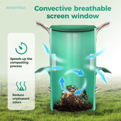 Reusable Garden Yard Waste Bag – 32 Gallon Breathable Thickened Reusable Lawn Bag, with 4 Handles