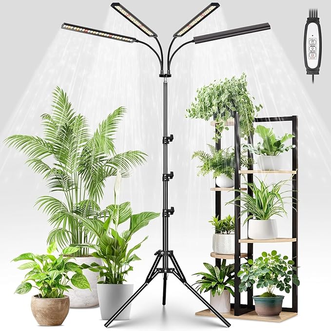 FOXGARDEN Grow Lights for Indoor Plants Full Spectrum with Tripod Stand, Tall Grow Lights for