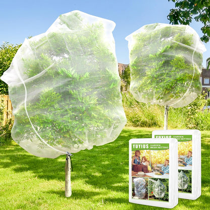 Fruit Tree Netting for Cicadas, 2Pcs 10x10 FT Plant Mesh Netting for Garden Protection with Zipper