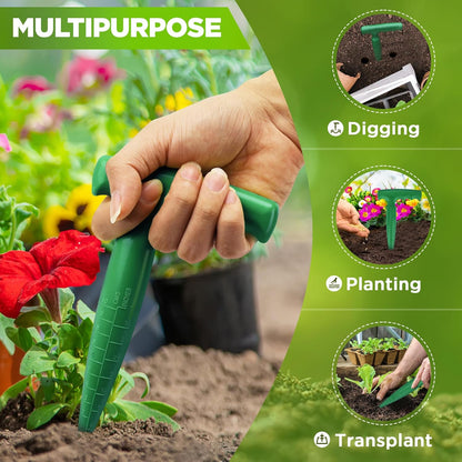 2pcs Seed Planter Tool, 6.9" Dibber Garden Tool, Plastic Seed Dibbler for Planting, Bulb Digger