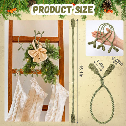 Shappy 12 Pieces Christmas Garland Banister Ties Christmas Decorative Reusable and Flexible Twist