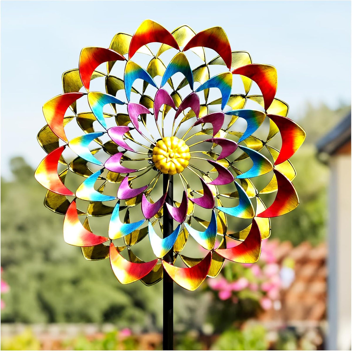 Wind Spinners Outdoor for Yard and Garden Large, Metal Wind Spinners & Wind Sculptures 84 inch