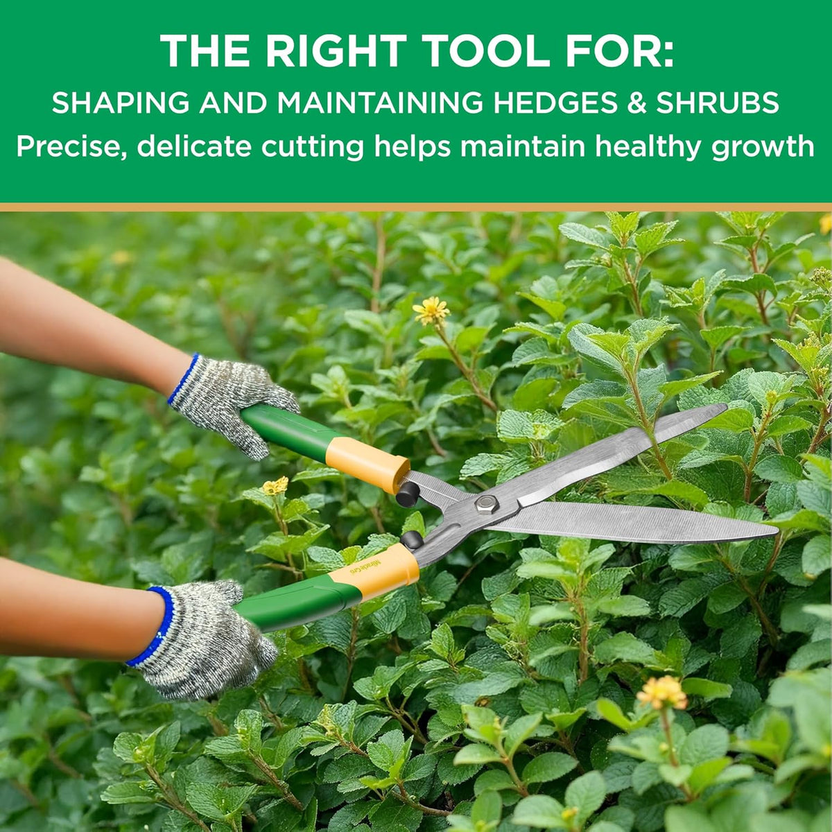 Miracle-Gro 18 in. Wavy Blade Hedge Shears – Lawn and Yard Tool with Sharp Carbon Steel Blades for