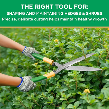 Miracle-Gro 18 in. Wavy Blade Hedge Shears – Lawn and Yard Tool with Sharp Carbon Steel Blades for
