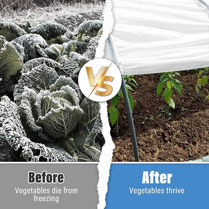 Legigo 12 X 26 Ft Clear Plastic Plant Covers Freeze Protection- 6 Mil Winter Greenhouse Plastic