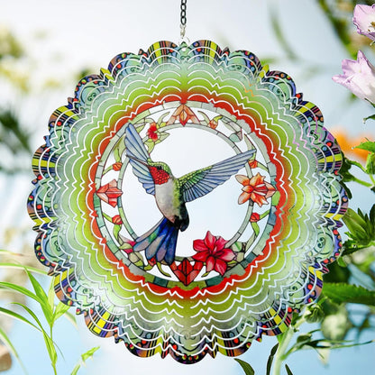 Wind Spinners Outdoor Hummingbird Decorations - Birthday Gifts for Women Mom Grandma, Hanging 12