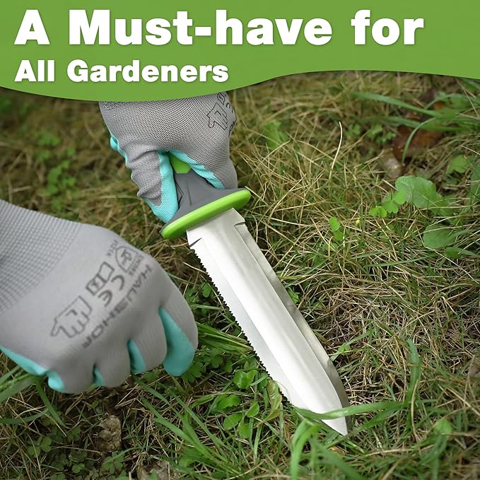 WORKPRO Hori Hori Garden Knife, 7" Stainless Steel Blade with Cutting Edge, Garden Tools with