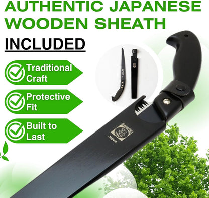 Saboten Japan 9.4" Japanese Pruning Saw – Fluorine-Coated High-Carbon Steel Blade, Traditional