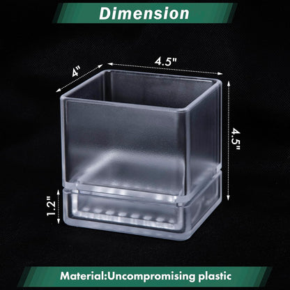 4 Inch Herb Planter Pot, Plastic Planter with Drainage Holes and Saucer, Modern Decorative