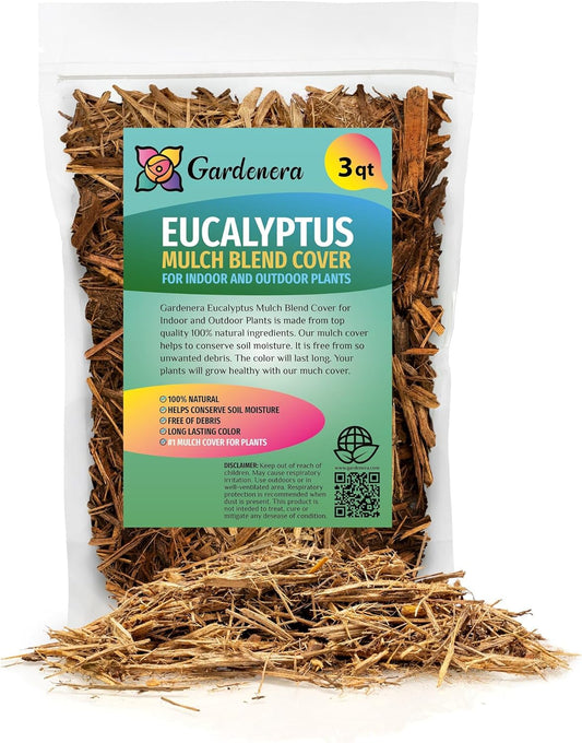 GARDENERA Eucalyptus Mulch - Improve Soil Health and Moisture Retention for Thriving Plants - 3