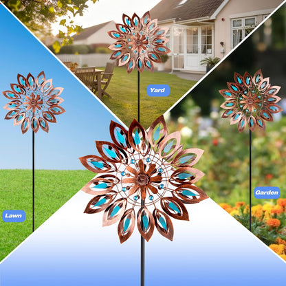Wind Spinners for Outdoor Yard Decor, 360 Degrees Swivel Large Outdoor Metal Wind Spinner, 76" Wind