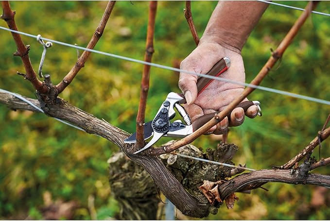 FELCO 6 ELITE Pruning Shears – 7.7" Swiss-Made Garden Clippers with Leather-Wrapped Handle for