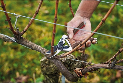 FELCO 6 ELITE Pruning Shears – 7.7" Swiss-Made Garden Clippers with Leather-Wrapped Handle for
