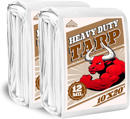 Tarp 10x20(2packs) ft Heavy Duty 12mil 100% Waterproof High Durability Multipurpose,Uv