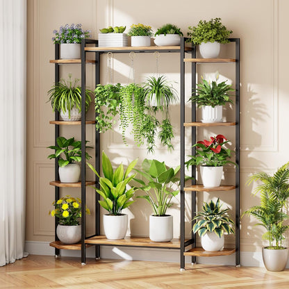 C1 Plant Stand Indoor with 6 Grow Lights, 6 Tiered Large Metal Plant Stand, 55 Inches Tall Plant