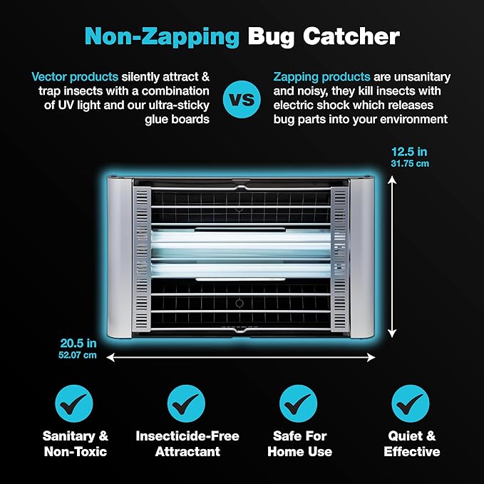 Catchmaster Vector Plasma Grilled Light Trap, UV Light Fly Traps, Gnat Traps for House Indoor