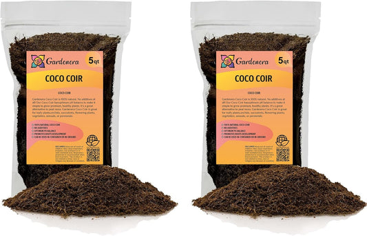 Premium Organic Coconut Coir Mix for Home Gardening - 10 Quart - All Natural Soil Amendment - PH