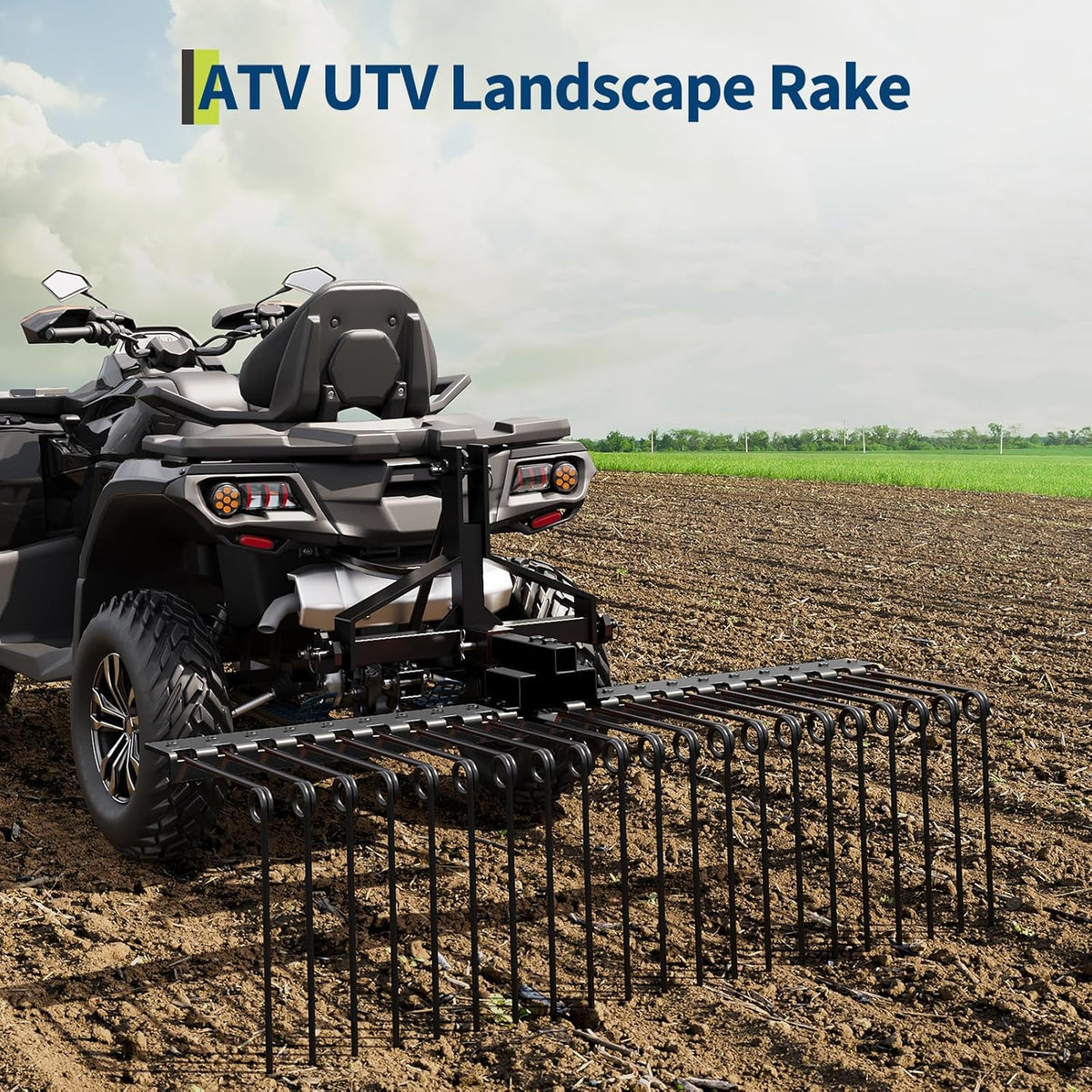 Tow Behind Landscape Rake, 60" Tow Dethatcher with 21 Steel Coil Tines, Lawn Dethatcher Rake