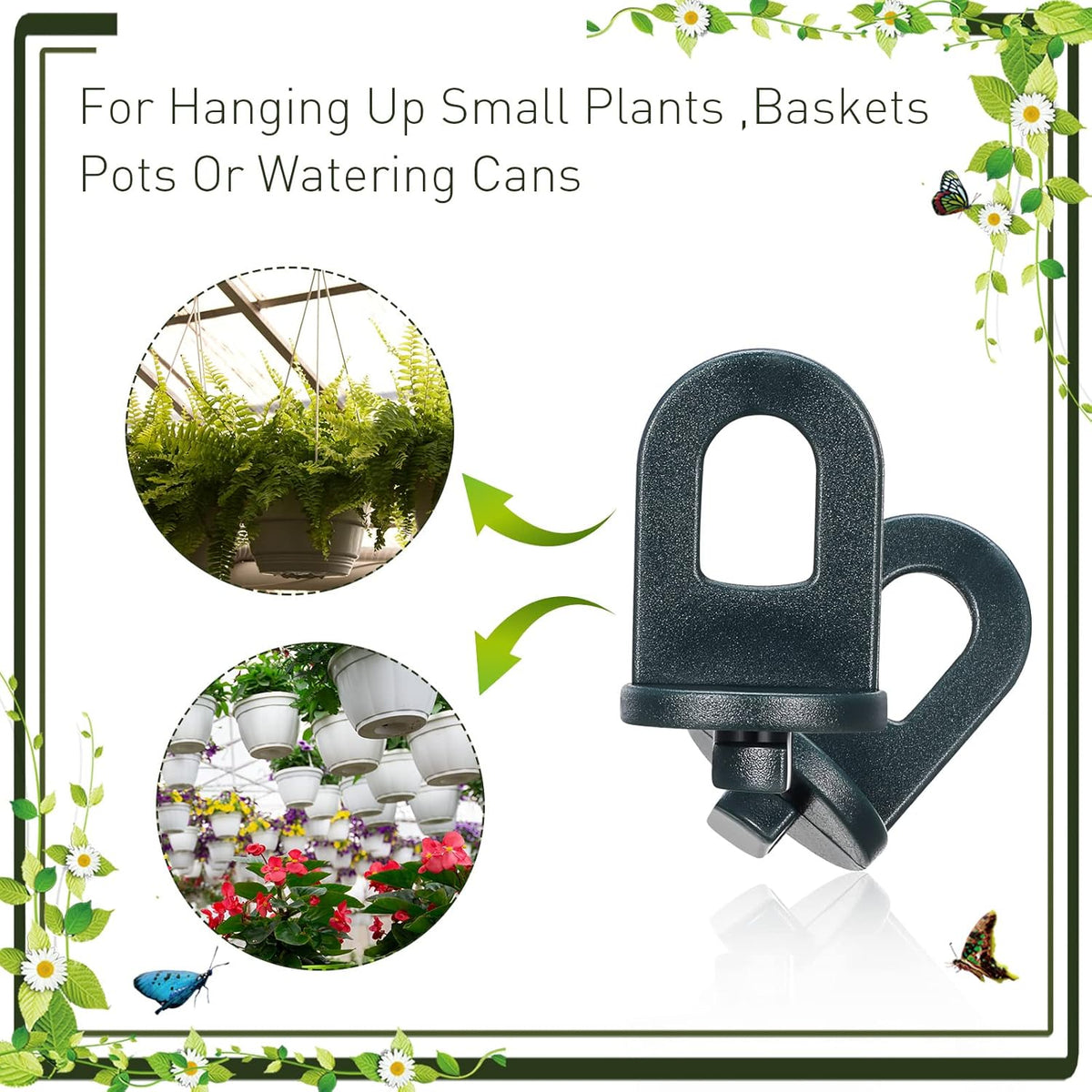 Ripeng 100 Pieces Greenhouse Hooks Hanger Twist Clips Greenhouse Fixing Clips with Stainless Steel