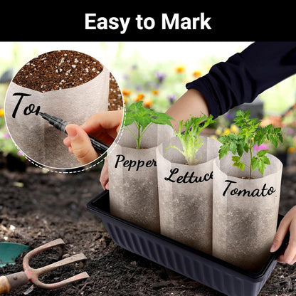 100pcs Nursery Bags for Plants - 7.87x13.77 inches Breathable Plant Grow Bags, Fabric Grow Seedling