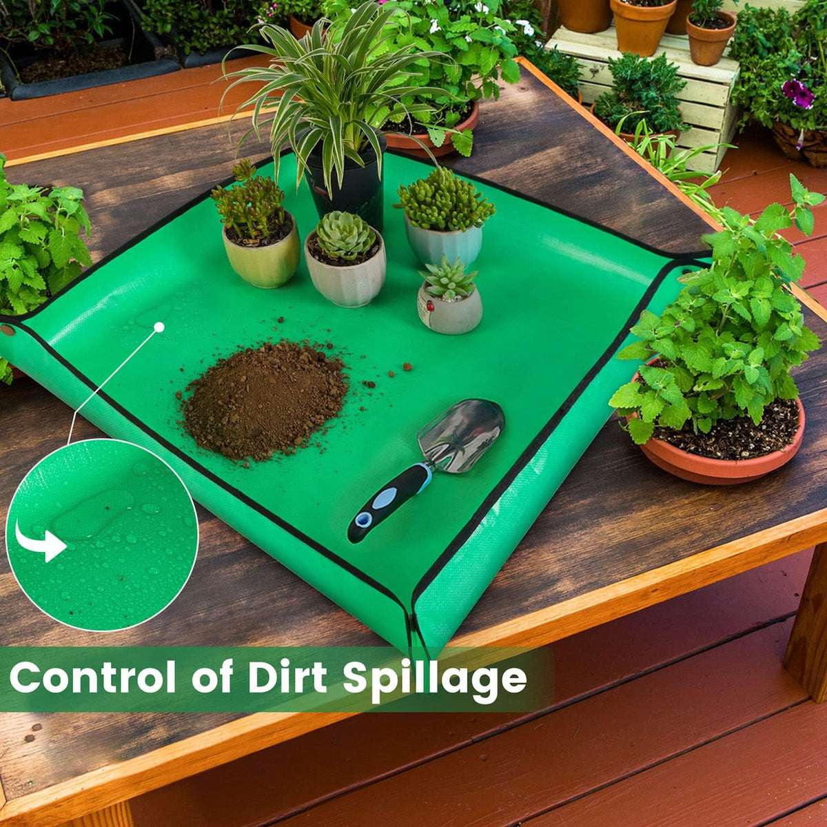 Repotting Mat for Indoor Plant Transplanting and Mess Control 27"x 27" Thickened Waterproof Potting