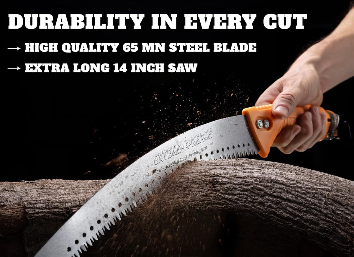 Pruning Manual Hand Saw // Hand Held or with Extension Manual Pole Saw for Tree Trimming // Fits