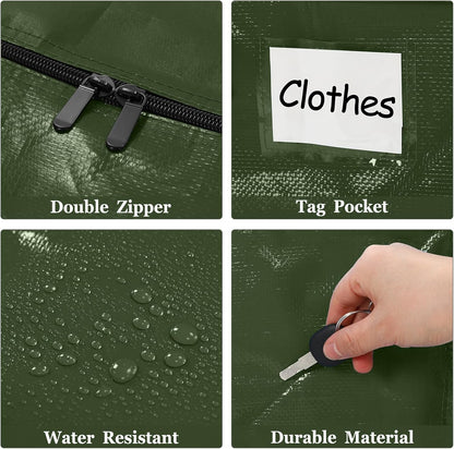 4 Pcs 24 Gallon Large Moving Bags with Zipper and Handles Foldable Storage Duffle Bags Heavy Duty