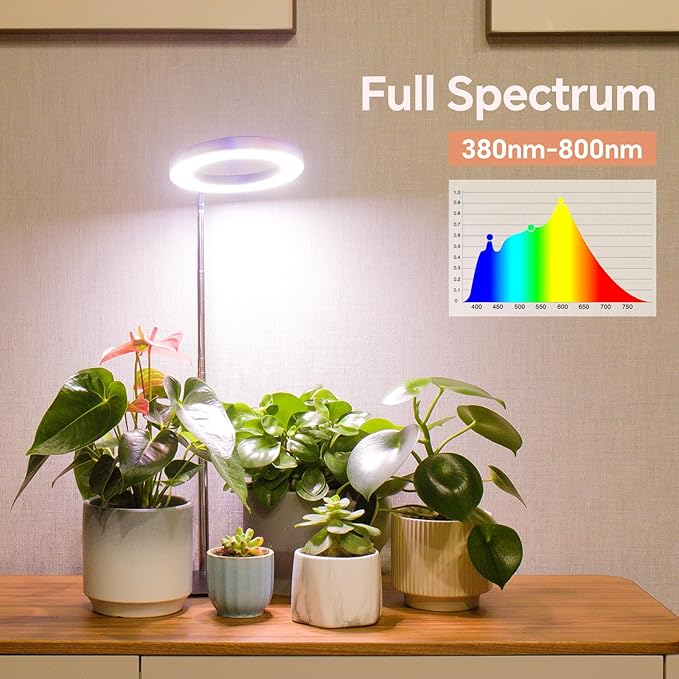 Desktop Grow Light, Height Adjustable Grow Lights for Indoor Plants Full Spectrum, 3 Lighting Mode