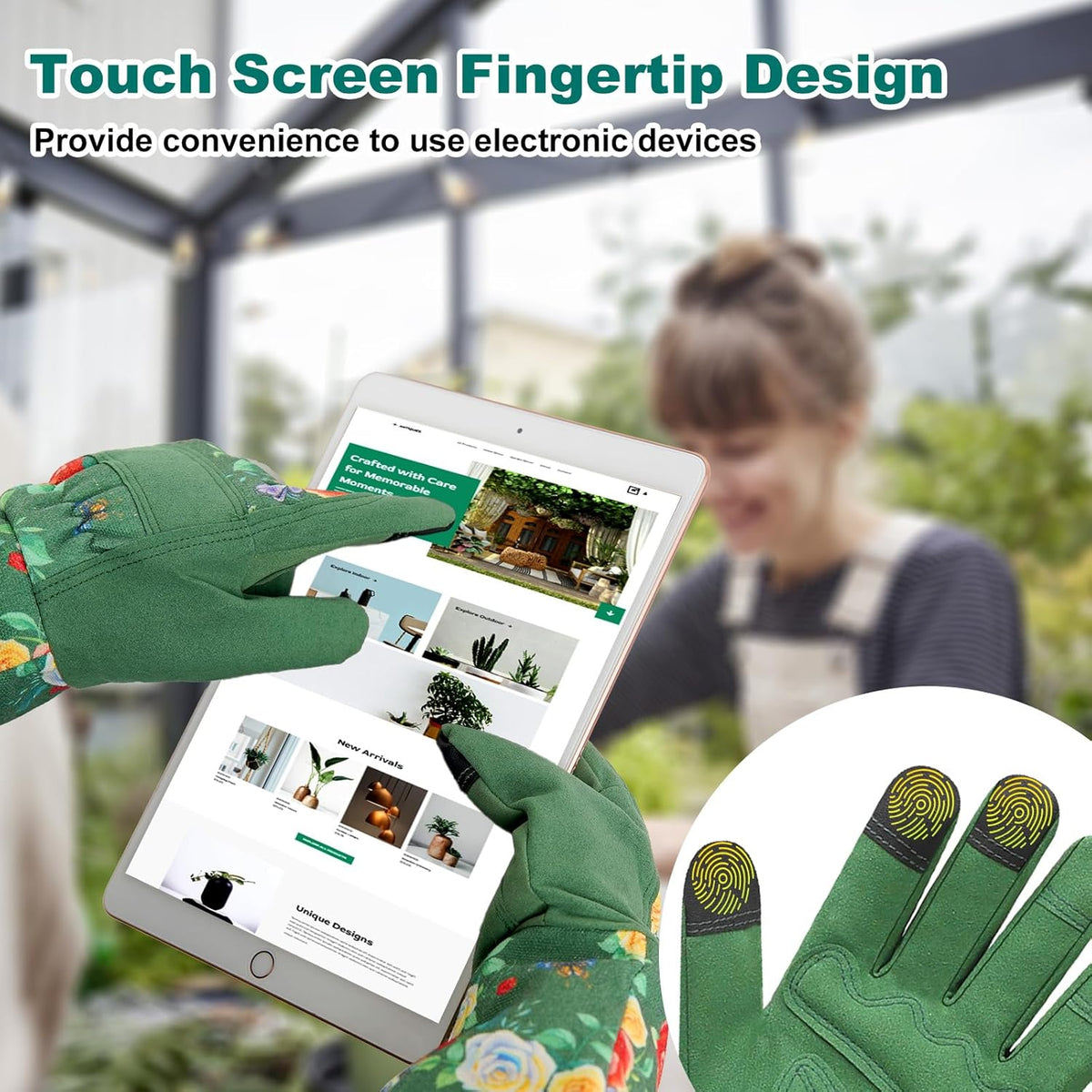 DLY Gardening Gloves,Leather Rose Gloves,Women's Long Glove for Gardening Work and Yard