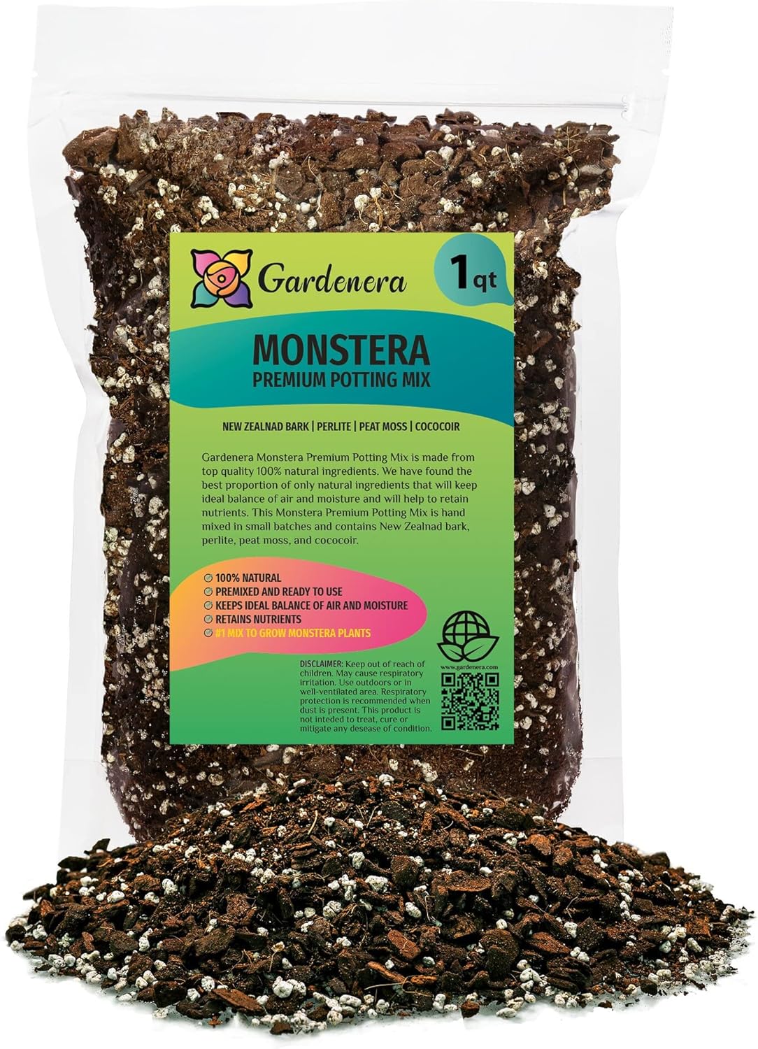Gardenera Premium Monstera Potting Soil - Quick Drain Potting Soil for Growing and Repotting