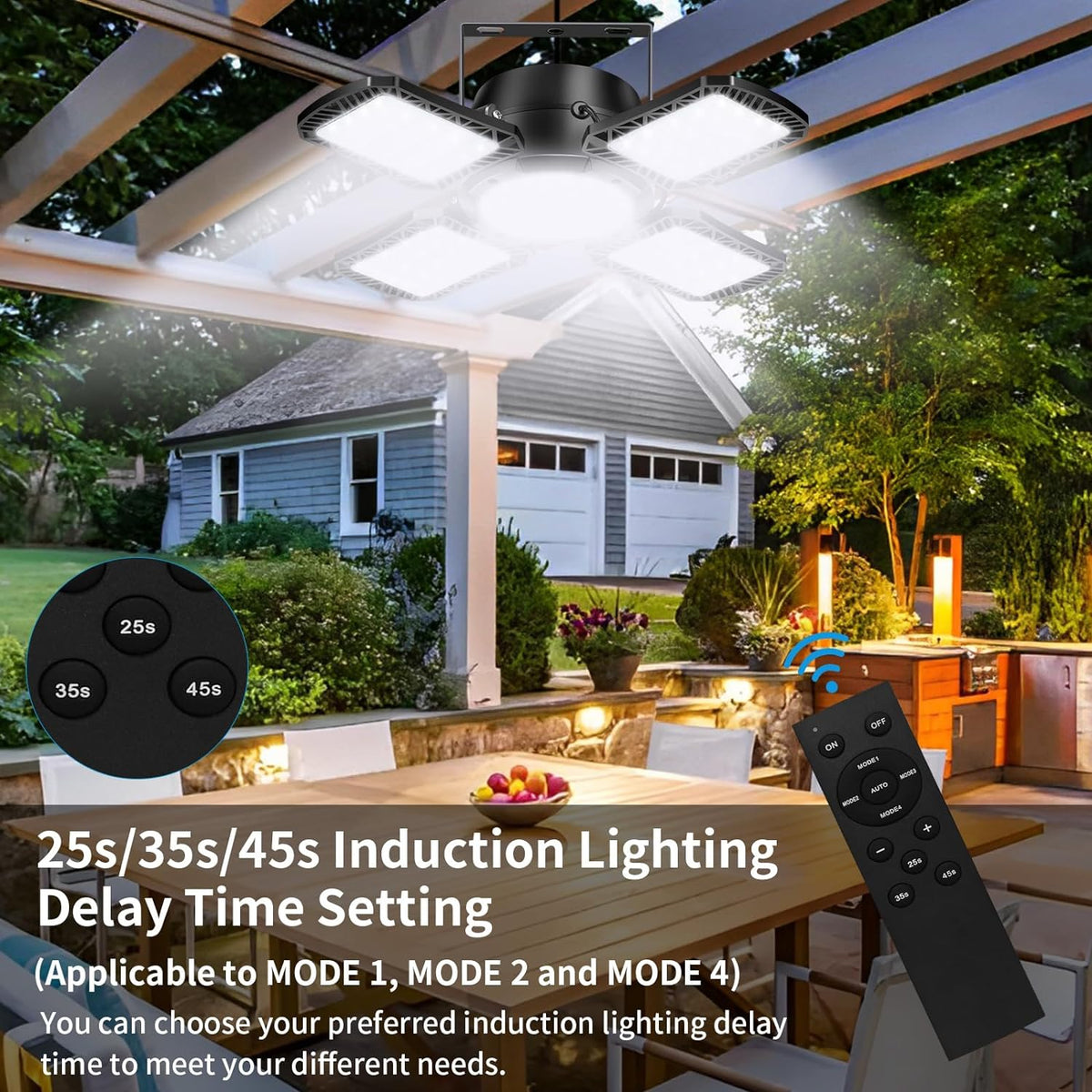 Aqonsie Solar Shed Light Outdoor Indoor, 176LED Solar Powered Motion Sensor Pendant Light Daytime