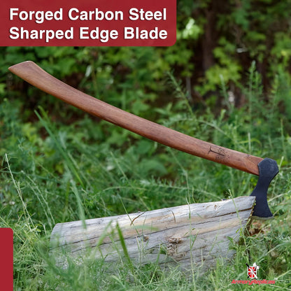 Armory Replicas - Functional Viking Two-Handed Battle Axe - Tempered High Carbon Steel Blackened