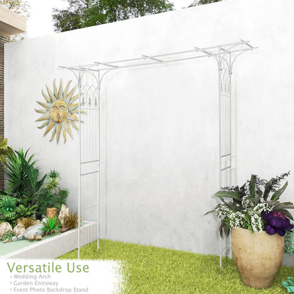 VINGLI Garden Arbor, Arch Archway for Wedding Ceremony Party, Steel Garden Trellis for Plant