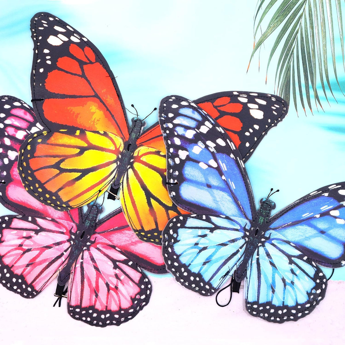 3pcs Butterfly Garden Wind Spinners 360° Rotation Rainbow Curlie Spinner Lawn Yard Ornaments