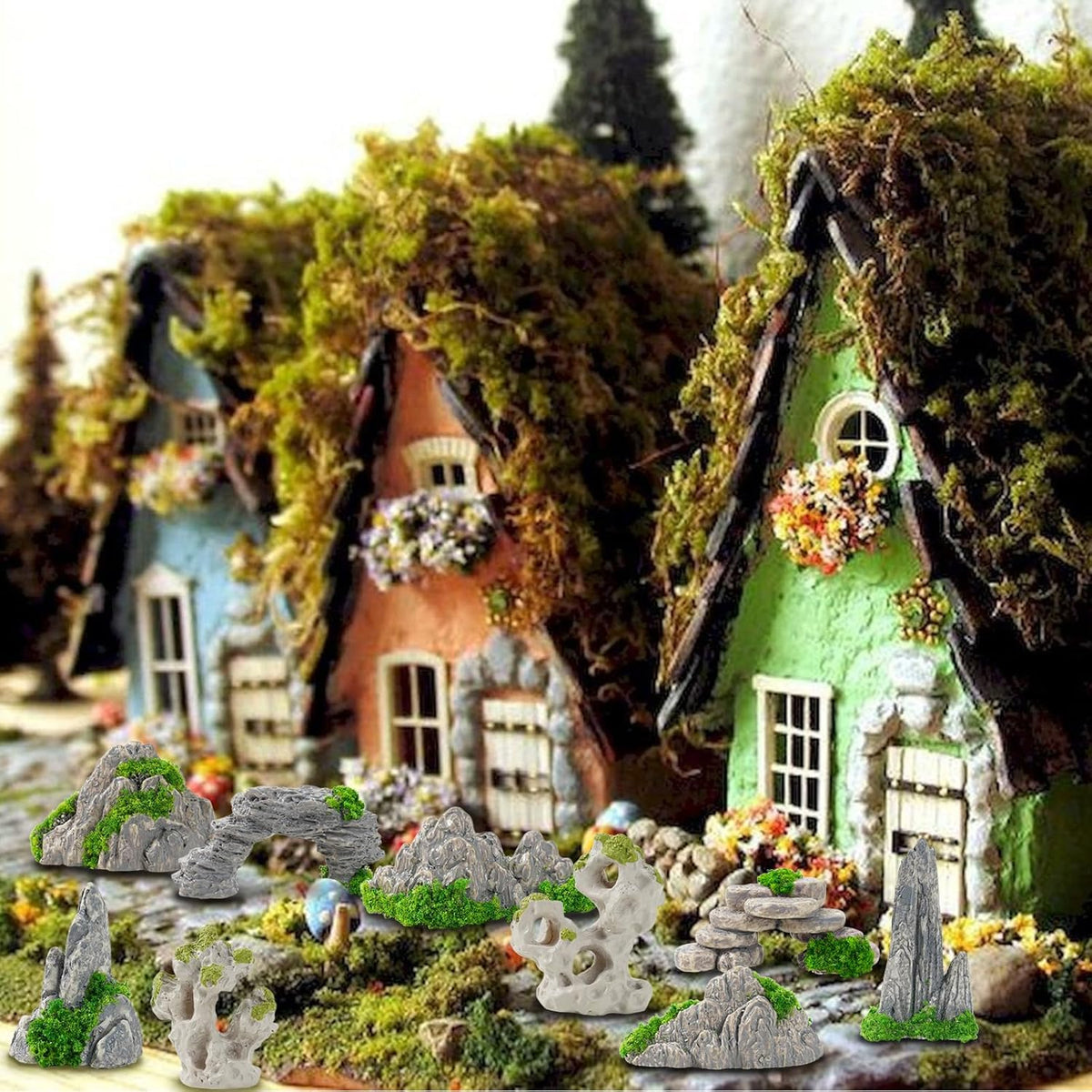 27 Pcs 9 Styles Zen Garden Accessories, Miniature Rockery Decoration Mini Garden Accessories for