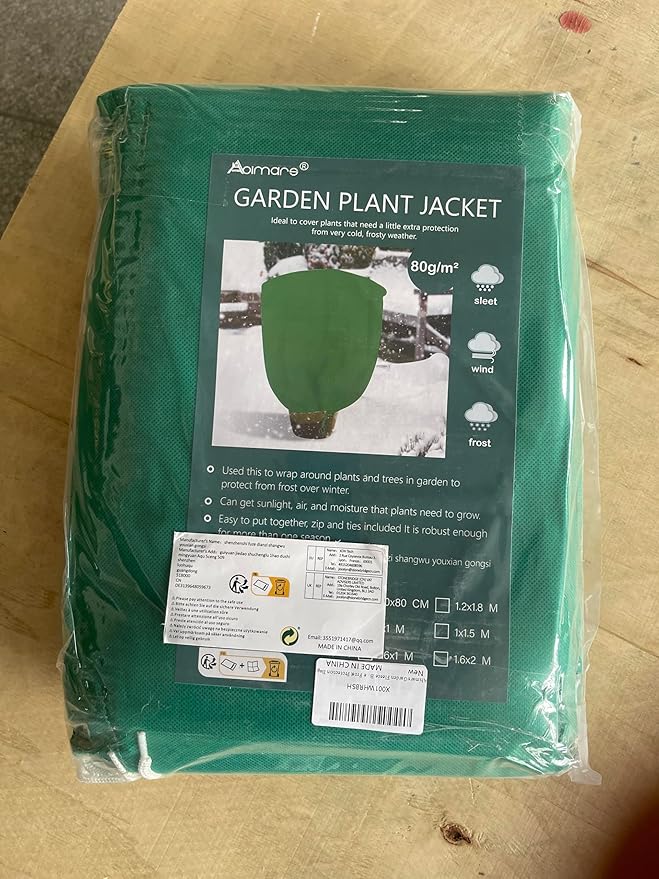 Abimars Thicker Plant Covers Freeze Protection Jacket 2.36 oz/yd², 5.2'x6.5' Reusable Winter Plant