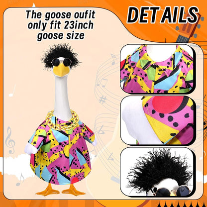 Hip Hop Porch Goose Outfits Cement Statue Concrete Goose Outdoor Patio Garden Concrete Lawn Goose