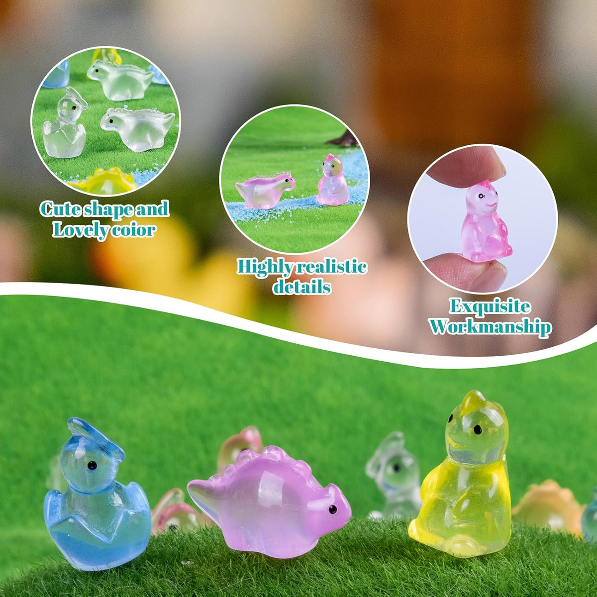 80 Pcs Mini Resin Dinosaur Variety Tiny Animals Figures Miniature Little Small Dinosaurs Figurines