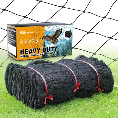 Heavy Duty Aviary Netting 25x50 ft, 1" Mesh Reinforced HDPE Poultry Netting, Anti-Tangle Bird