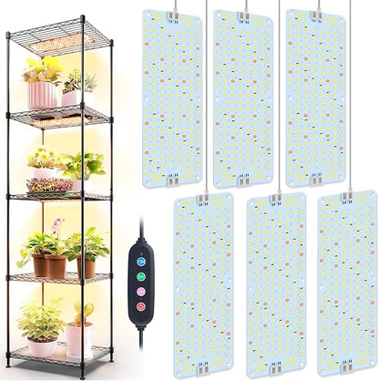 6Pack Panel Grow Lights for Indoor Plants, Seed Starting, Vegetables, Pot Plants, Bonsai with