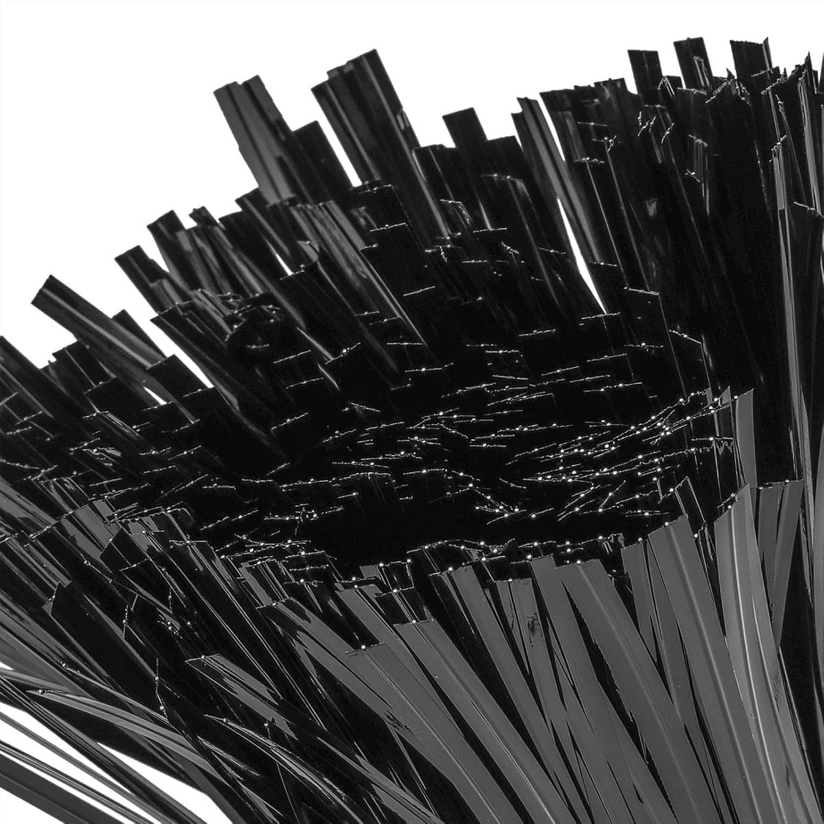 KEILEOHO 4000 PCS 6 Inch Plastic Black Twist Ties, Reusable Cable Tie, Metal Innercores Bag Coated