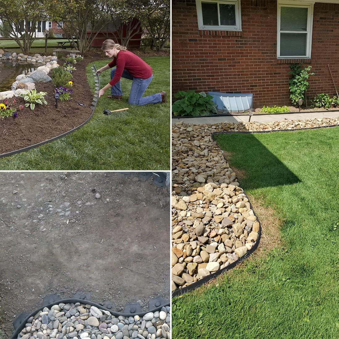 Landscape Edging 33ft,Garden Borders Edging [Extra Tall 4IN ] with 30pcs Spikes,Lawn Edging Kit