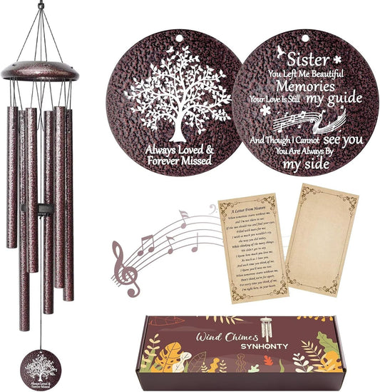 Memorial Gifts for Loss of Sister, 25''Memorial Wind Chimes of Sympathy Gifts for Loss of Sister