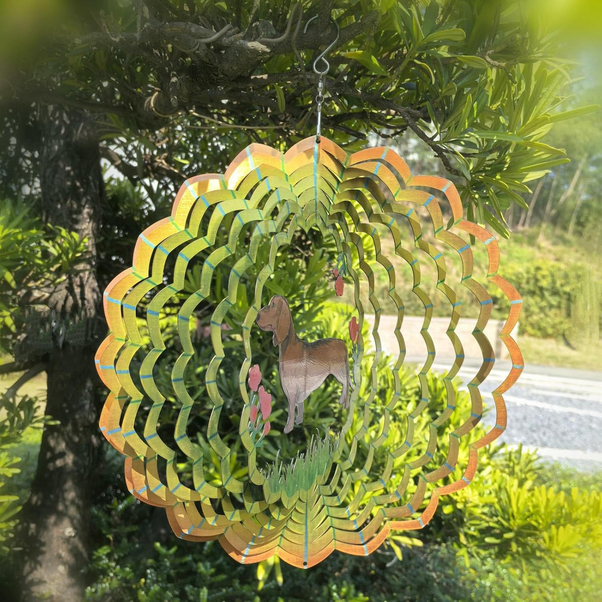Dachshund Wind Spinner Dog Gifts for Women/Men Sympathy Gift Pet Memorial Gifts 3D Stainless Steel