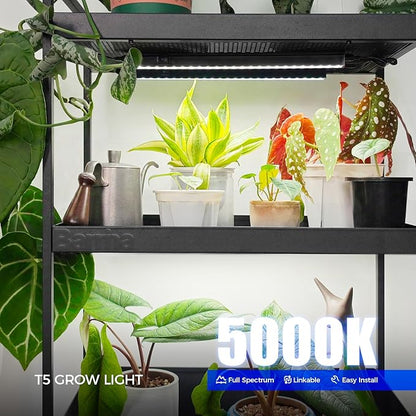 Barrina Plant Grow Lights, 5000K Full Spectrum Daylight White, T5 LED Grow Light Strips, 1ft