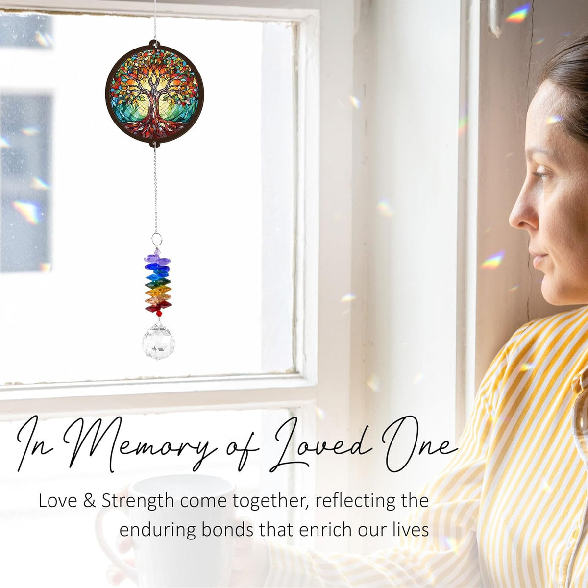 Memorial Suncatcher - Tree of Life Ornament - Sympathy Gift for Loss of Loved One - Bereavement