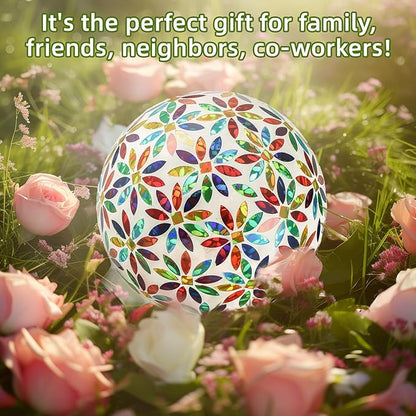 VOREEN Mosaic Glass Gazing Ball Outdoor Gazing Globe, Handmade Reflective Ball Yard Decoration for