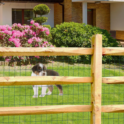 Green PVC Coated Welded Wire Fence 48 Inch x 50 Foot, 2 Inch x 3 Inch 16GA, Garden Border Fencing