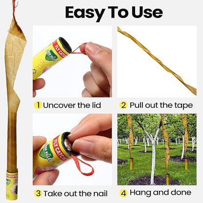 Qualirey 160 Pack Fly Strips Sticky Fly Trap Indoor Outdoor Hanging Fly Ribbon Tape Paper Flying