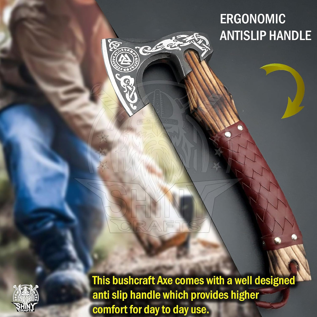 SHINY CRAFTS®- Personalized Viking Axe – Best Gift for Husband Decorative Hatchet for Father’s Day